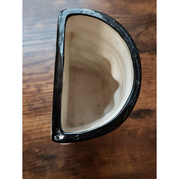 Vintage Charlie Toby Head Vase Porcelain Wall Pocket Winking Old Man Green Tie - Picture 9 of 11